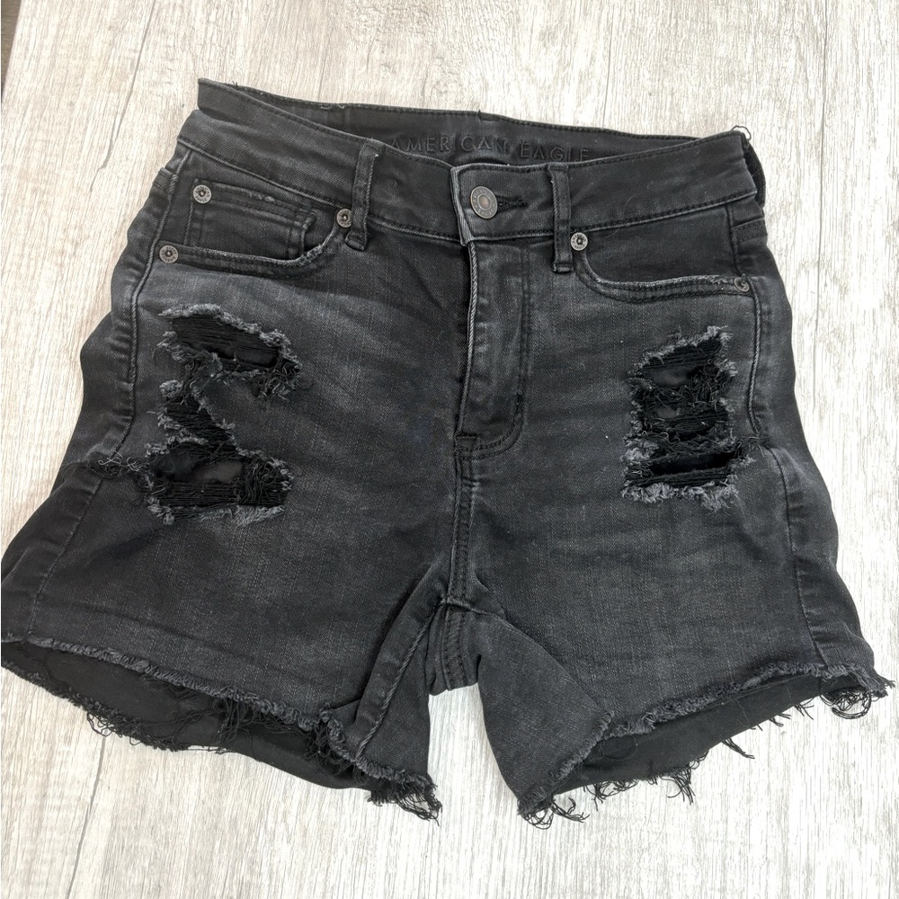American Eagle Black Jean Shorts Size 00